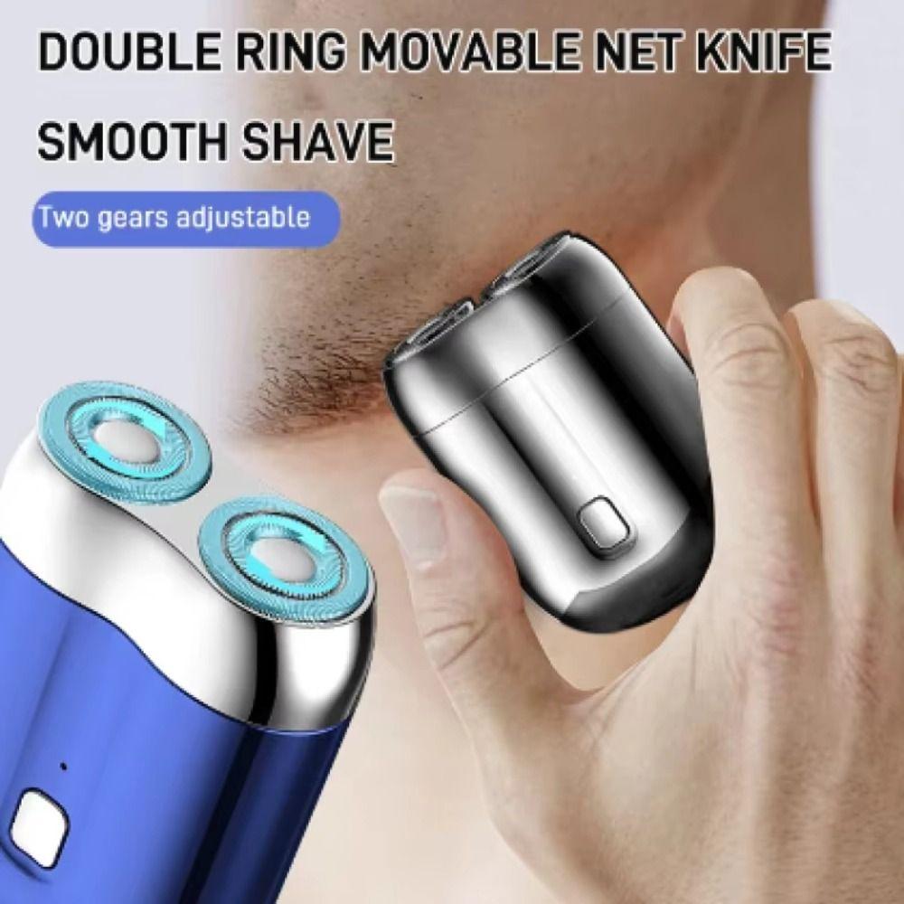 Double Head Electric Shaver Type-C Charging Men's Beard Trimmer Face Hair Remover Tool Travel Use