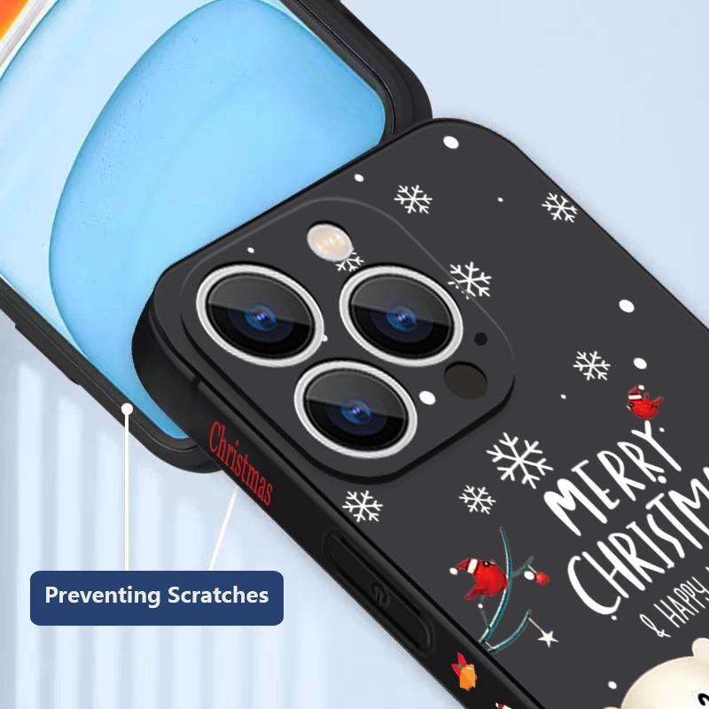 Милый чехол из ТПУ мягкого силикона с узором снежного поля для iPhone 17 Pro Max 16E 16 15 14 13 Pro Max 12 Pro 11 противоударный со шнурком чехол для телефона fundas