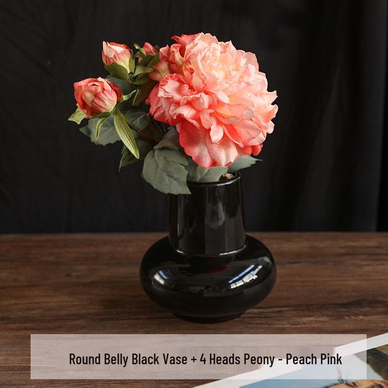 Французская Роскошная Керамическая Ваза: Элегантный декор высокого класса для гостиной или обеденного стола