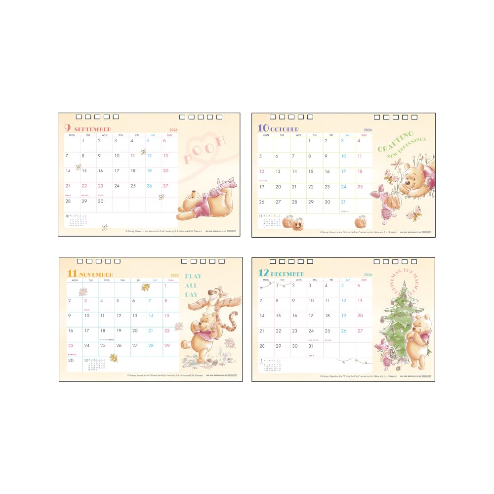 Sunstar Stationery Disney 2026 Desk Calendar Winnie the Pooh S8521492