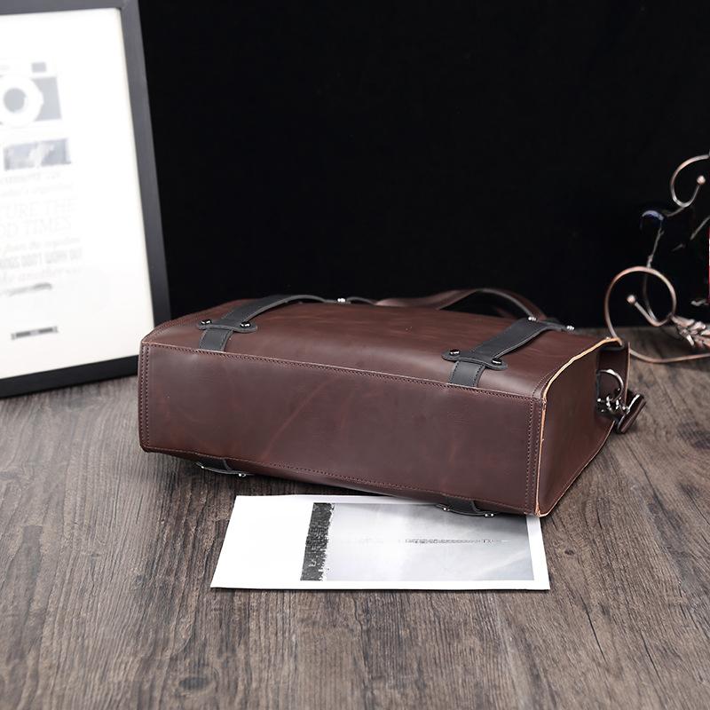Новая корейская версия мужского делового портфеля, горизонтальная кожаная сумка Crazy Horse, водонепроницаемая и износостойкая сумка через плечо