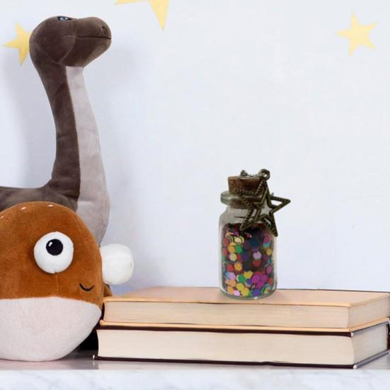 Mini Wishing Glass Bottle Transparent Glass Jar with Sequins Romantic Gift for Boyfriend Girlfriend Wife Husband