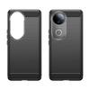 For vivo V50 5G Case Protective Phone Cover Carbon Fiber Texture Brushed