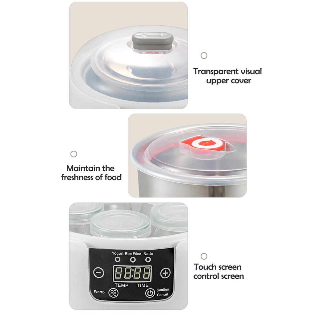 Electric Yogurt Maker Machine with Adjustable Temperature And Time Control 1.2L Multi-Function Yogurt Machine Automatic Yogurt Maker