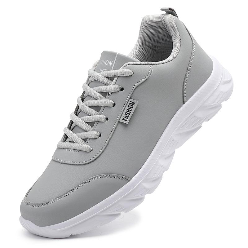 Autumn New Men's Shoes Large Size Leather Surface Ultra-light Sports Shoes Casual Student Board Shoes Running Shoes Factory