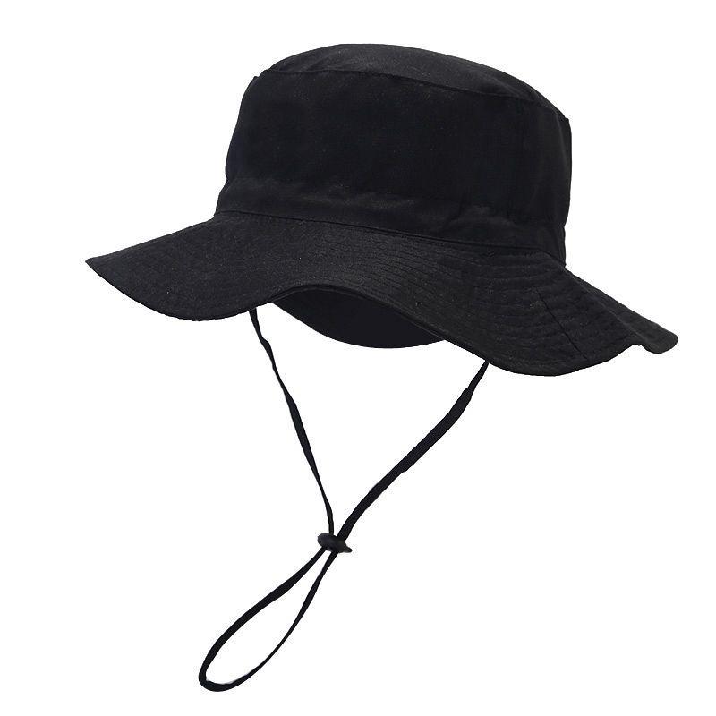 New Solid Color Kids' Bucket Hat with Windproof Rope: Breathable, Foldable, and Sun-Protective for Summer