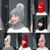 Neck Warmer Wool Knitted Hat Windproof Ear Protection Hat Winter Hat Scarf Set  Outdoor Cycling