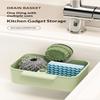 Sink Drain Strainer Basket Sink Washing Basin Anti Leak Filter Basin Suction Cup Rack One Click Press Type Grid Drain Storage