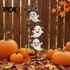 Decorative Iron Signs for Garden Halloween Ghost Stake, Cute Ghosts 2D Flat Metal Yard Fall Home Outdoor Decor Sign, Holiday Decoration Lawn
