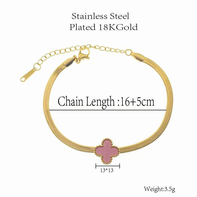 Браслет «Клевер на удачу» для женщин 18K Простой, Модный, Универсальный, Высококлассное ювелирное изделие