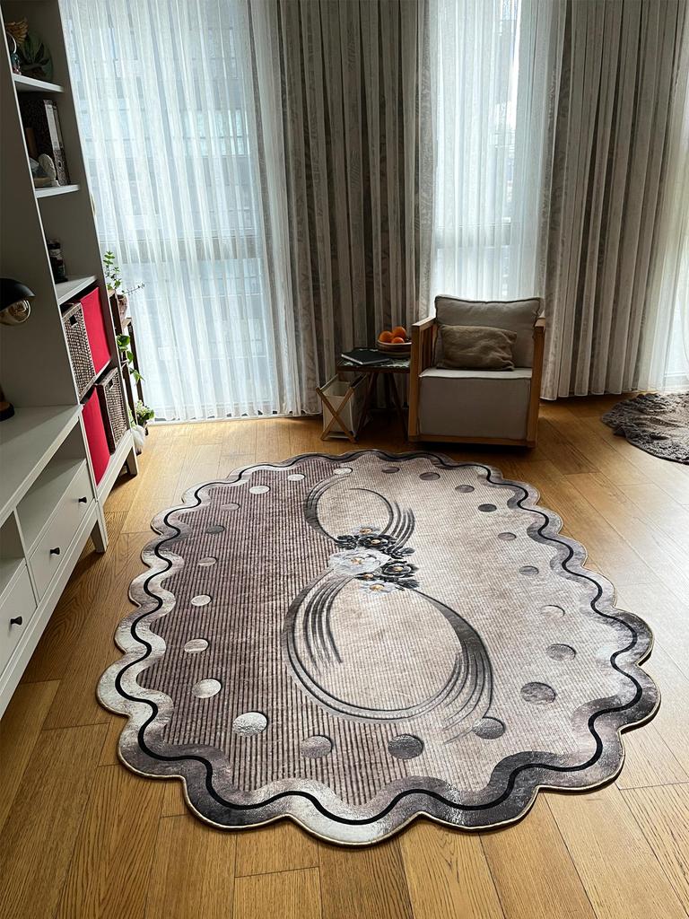 EPeddler Home Современный узор Цифровая печать Нескользящее точечное основание Овальное новое поколение Гостиная, кухня, прихожая Ковер и бегун