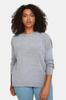 Women's Fashion Stylish Plus Size Sweater Gray Crew Neck Stone Knitwear Sweater