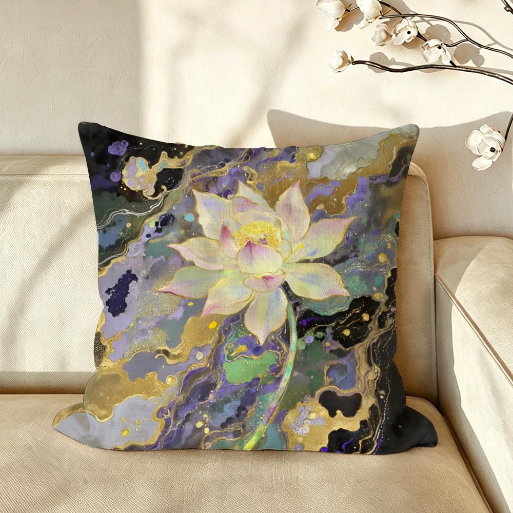 Art ffashion LLotus Cushion Cover Pillow Case Antidustmite Pillowcase Silky Short Plush Sofa Cushion Cover hot