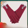 Women's Winter Warm Gloves Without Falling Velvet Touch Screen Plus Velvet Thickened Cold Proof Korean Version of Winter Gloves