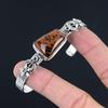 Radiant Mahogany Obsidian Stone 925 Silver Engagement New Flower Daughter Bangle