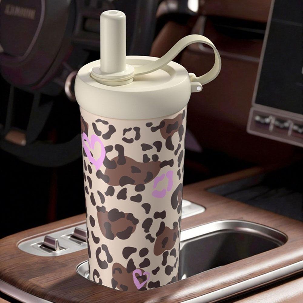 750ML Straw Thermos Cup Stainless Steel Drinking Straw Cup Gift Thermal Water Bottle Cycling