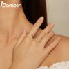 Bamoer из стерлингового серебра 925 пробы, двухслойное кольцо на палец с узлом, штабелируемые кольца для женщин, оригинальный дизайн, изящные ювелирные изделия