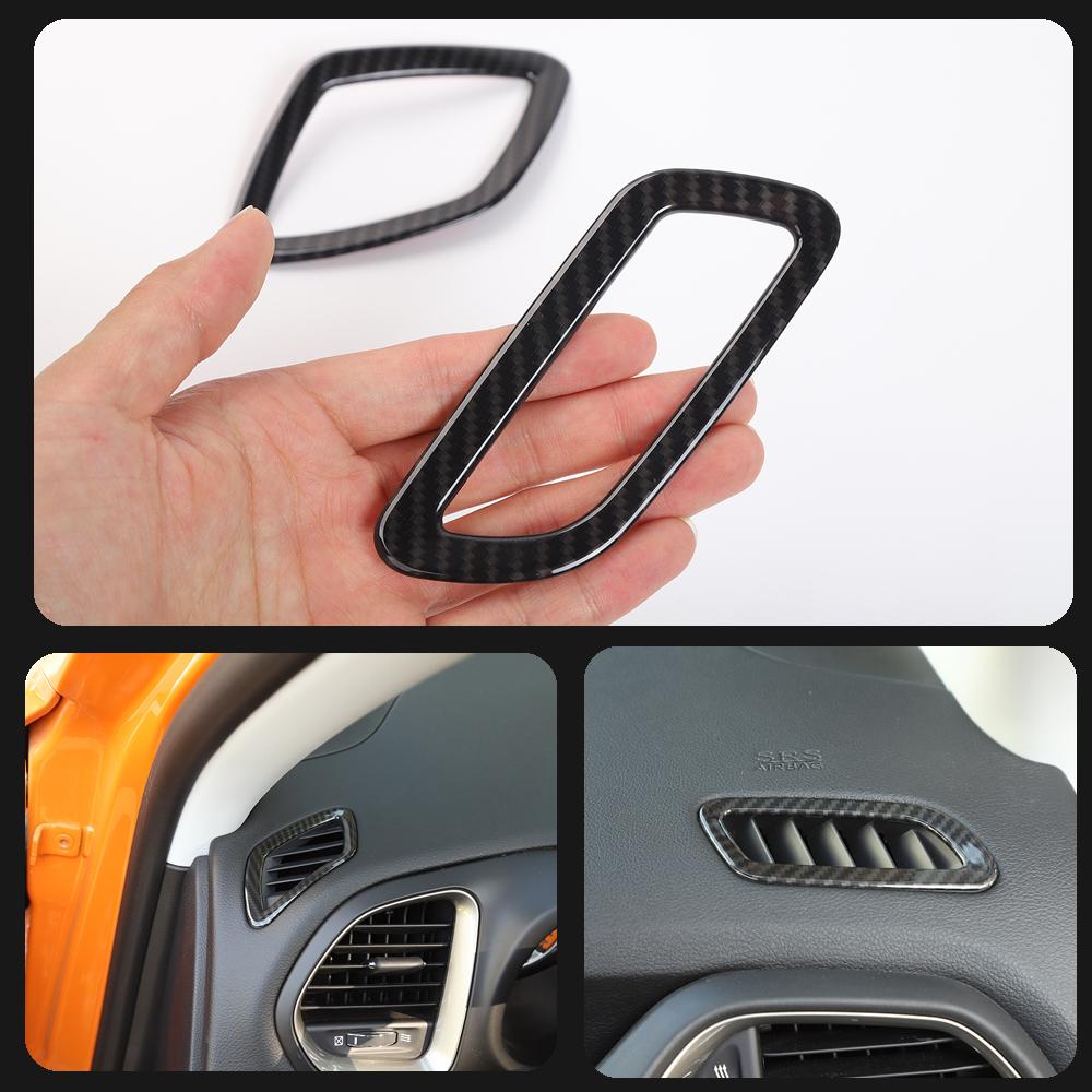 ABS Car Steering Wheel Headlight Switch Decoration Ring Central Air Vent Cover Stickers For Jeep Renegade 2017-2020 Car Exterior Accessories
