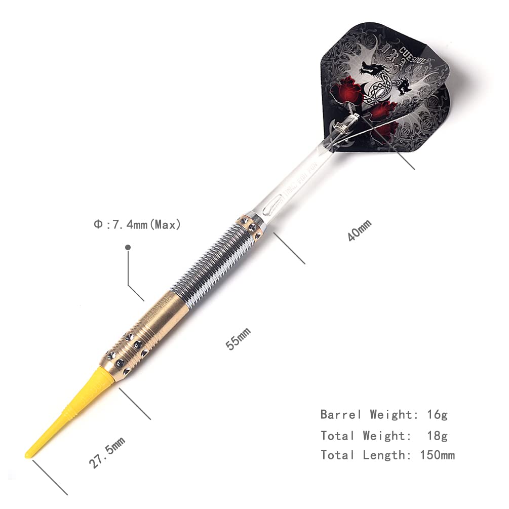 Набор дротиков CUESOUL Dragon Deluxe Soft Tip 16 г, (Б1107)