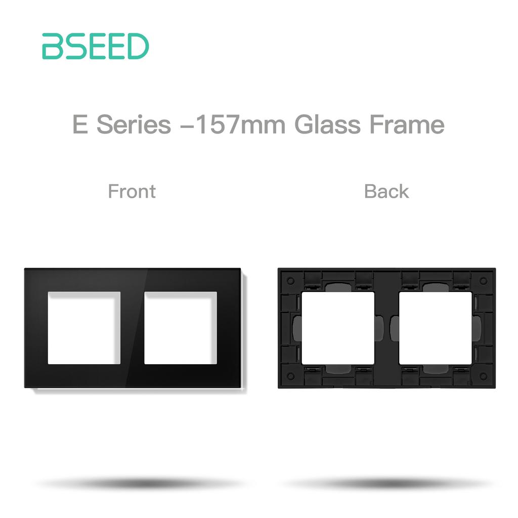 BSEED Switch DIY Modules Light Switch Parts Black Glass/Plastic Frame DIY Combination Wall Sockets TV CAT6 USB-C Charge Key