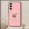 Cute Angel Pig   Phone Case Black Silicone Soft For Samsung Galaxy A73,A72,A71,A70,A53,A52,A51