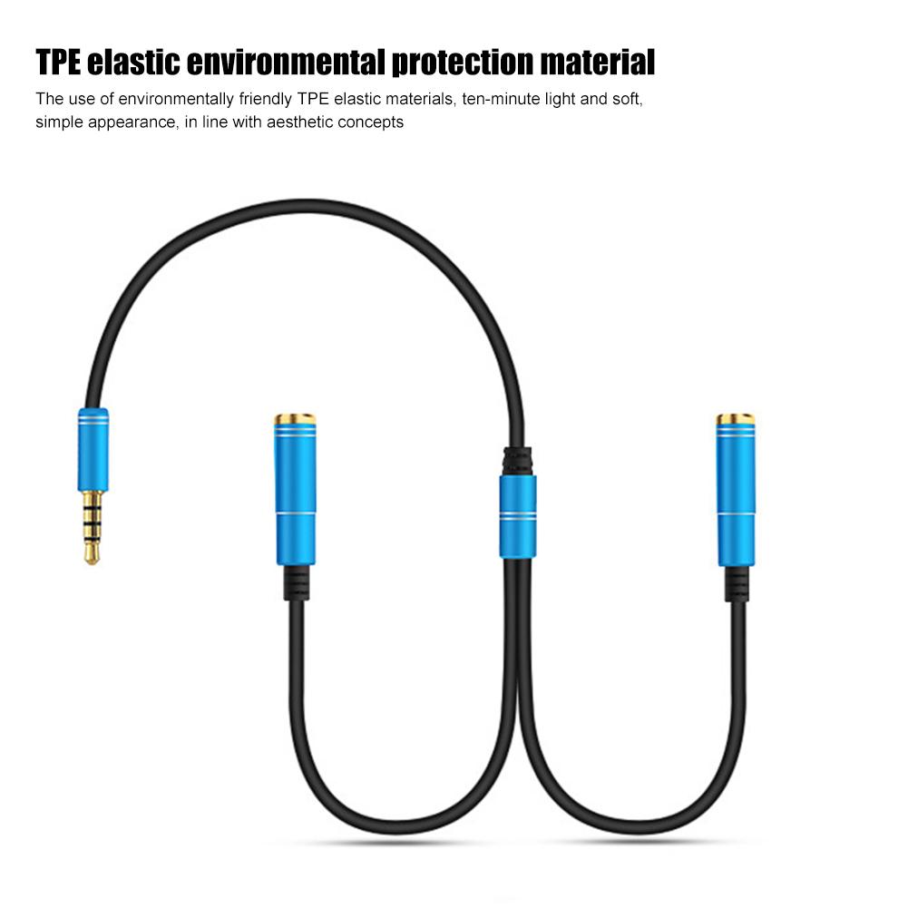 3.5mm Audio Splitter Cable 3.5mm Male to 2 Port 3.5mm Female with Mic 3.5mm Extension Aux Cable Adapter