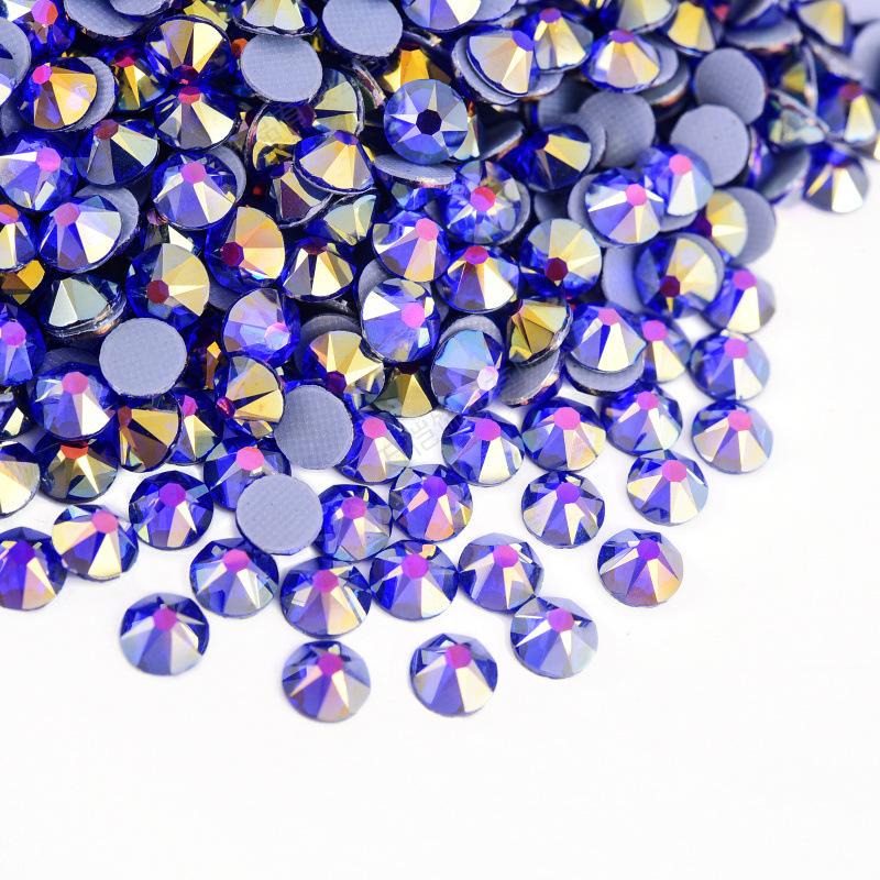 Восемь больших и восемь маленьких имитаций австрийских горячих бриллиантов цвета AB, стеклянные стразы с термоклеевой основой, горячие бриллианты для рукоделия, аксессуары для одежды