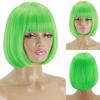LISI HAIR Короткий парик Боб с челкой для женщин Синтетические парики Боб Черный парик для вечеринки Ежедневное использование Длина до плеч Косплей Красочный парик