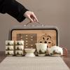 Xishi Teapot Huang Ru Kiln Travel Kung Fu Tea Set Household Portable Teacup Teapot Light Luxury Business Gifts