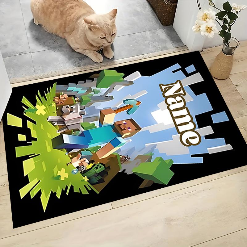 Custom Name Minecraft Adventure Quest Carpet Rug Customizable Soft Washable Anti-Slip Home Living Room Sofa Mats Personalized Rug. 0909408