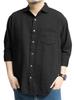 One Colors Men's 5/8 Sleeve Shirt, Plus Size, Cut Jacquard Sleeves, Color-Coordinated Casual Shirt, Size 5L, Black (49)
