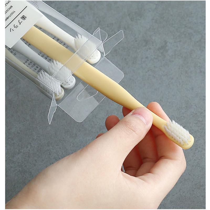 Модная зубная щетка для взрослых с маленькой головкой и мягкой щетиной, серия Macaron, семейный набор, портативная зубная щетка для путешествий, высокое качество, 4 шт./упак., мягкая щетина