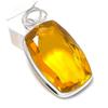 Citrine Gemstone Handmade 925 Sterling Silver Jewelry Pendant 1.85" Z7D22