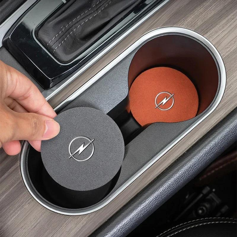 czsvdy1 czprfz1 Car Anti-slip Water Cup Heat Insulation Mat Suede Decor Coaster For Opel Astra Insignia Mokka Zafira Corsa Vectra Antara Meriva