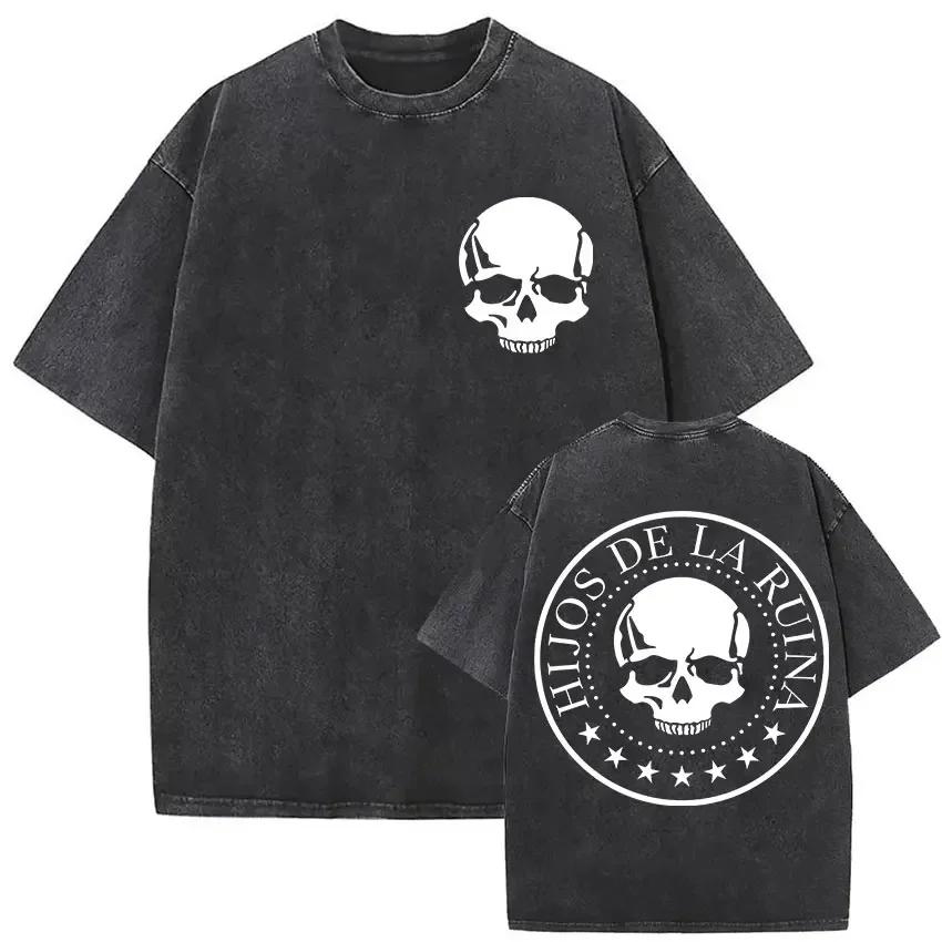 Vintage Washed Natos Waor 13 Logo Album T Shirt Hip Hop Rap Gothic Clothing Tshirt Men Women High Quality Short Sleeve T Shirts