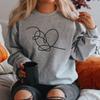 Толстовка Love Yourself Heart Толстовка Love Yourself Tear Heart Пуловеры Женские толстовки с длинным рукавом и круглым вырезом Повседневные толстовки с капюшоном