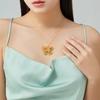 Fashionable Gold Plated Butterfly Pendant And Adjustable Ring Set For Women