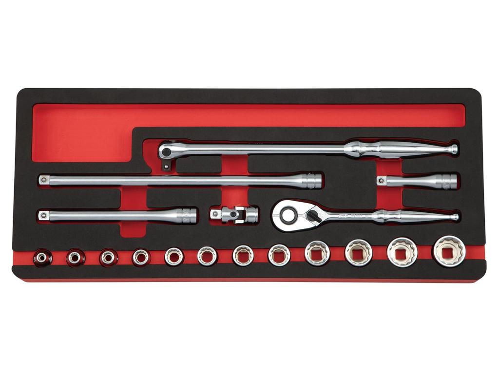Ключ гаечный торцевой Kyoto Machine Tool TB318WA (КТК) 9,5 кв.м. [18-предметный] Набор, 12-гранный
