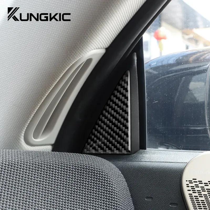 Наклейка на переднюю стойку двери из углеродного волокна для MINI EV J01 E SE Mini Cooper Electric 2024 2025 Аксессуары Декоративная отделка интерьера