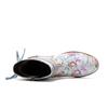 Johnature Genuine Leather Patchwork Printed Ankle Boots Women Shoes Ethnic Style Handmade Round Toe Short Boots