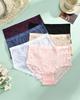 3PCS/Set Floral Embroidery Lace Panties Women's Plus Size Underwear Sexy Hollow Solid Briefs Girls Mid-Rise Temptation Lingerie
