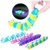 1Pc 3D Caterpillar Fidget Toy with 10 Seconds Light-Up, Silicone Suction Slug Fidget Sensory Toys, Anti-Anxiety Finger Strength Trainer