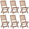 VidaXL Set of 6 Folding Outdoor Chairs, Patio Seats, Balcony Chairs, Garden Patio Furniture, Wood 3074938