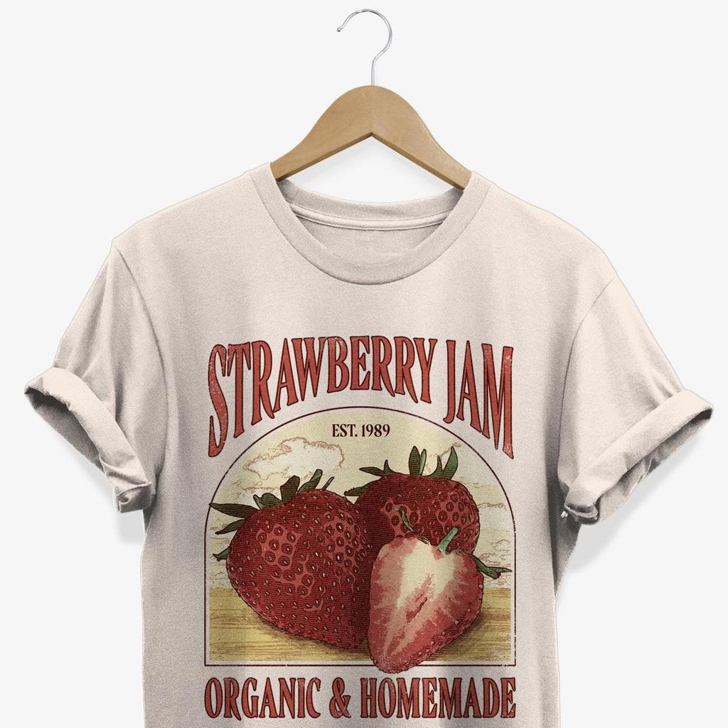 Vintage Strawberry Jam T-shirt: Retro Foodie Graphic Tee