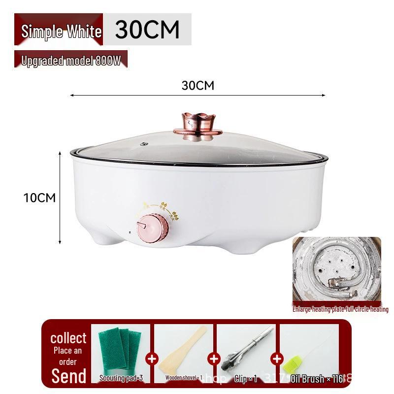 Электрическая сковорода-гриль в корейском стиле с антипригарным покрытием: Многофункциональная домашняя сковорода-гриль для небольших помещений