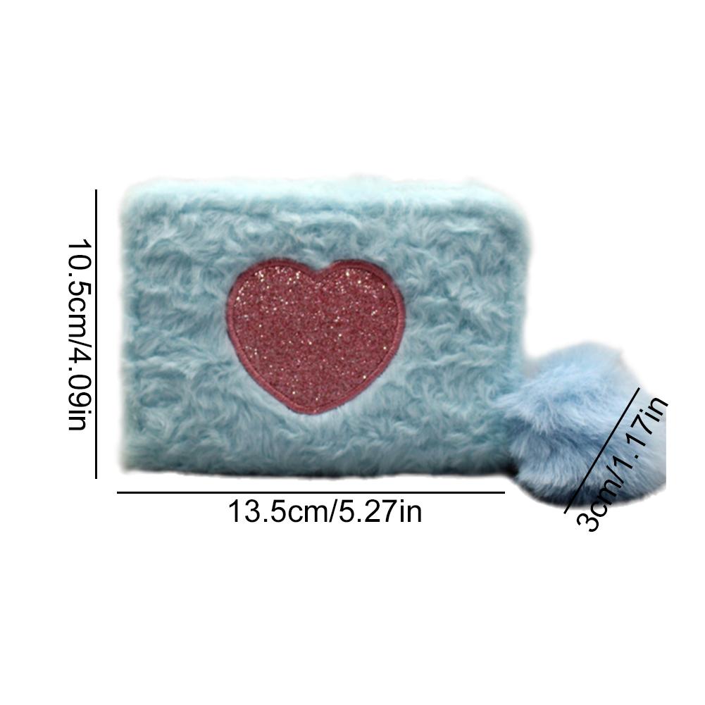 Женский мини-кошелек с вышитым сердечком, короткий кошелек для монет, мини-кошелек для кредиток, сумка для удостоверения личности M7F3