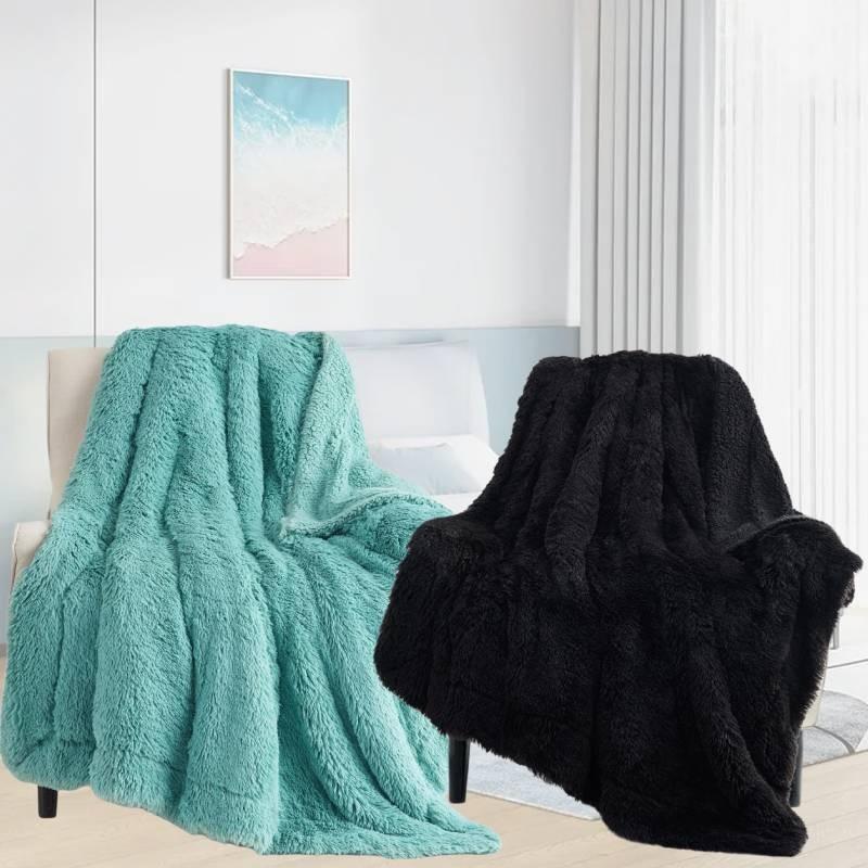 Оверсайз Плед Мех Супермягкий Уютный Плед Роскошный Пушистый Накидка Блан