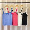 New French Girly Bow Halter Vest Women's Summer Slim-fit Knit Short Crop Top