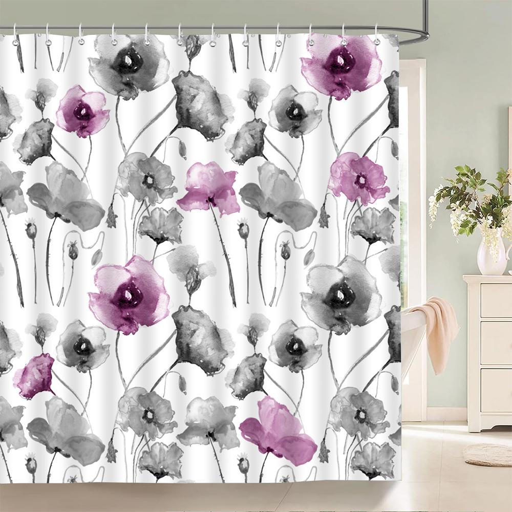 Водонепроницаемые тканевые шторки для душа Листья деревьев Белая береза Ванная комната Большие 240X180 3D-печать Декорация Шторка для душа Занавеска для ванны