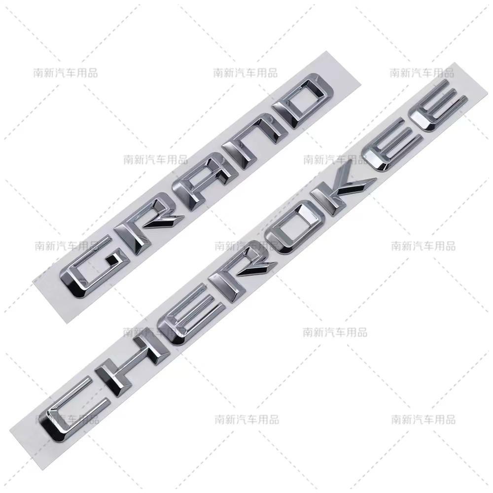 3D ABS Chrome Black Logo Grand Cherokee Emblem Letters Nameplate Car Door Badge Decal For Jeep Grand Cherokee Sticker Accessoies AMV1